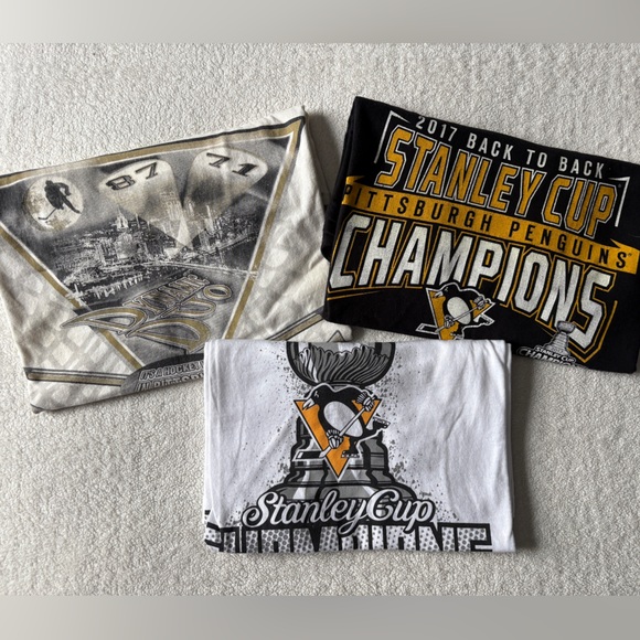 Pittsburgh Penguins Other - Pittsburgh Penguins 2016 2017 Stanley Cup Champions T-Shirts Bundle. Sz Large